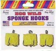 Mb Hog Wild Sponge Hooks #4 3Pk