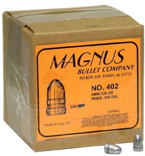Magnus 9mm .356 Diameter 125 Grain Round Nose Bevel Base 500 Count