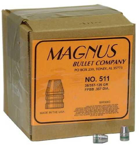 Magnus 38/357 Caliber .357 Diameter 125 Grain Flat Point Bevel Base Cowboy 500 Count