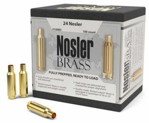 24 Nosler 10085 Unprimed Cases  Rifle Brass 100 Per Box