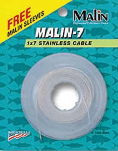 Malin Seven Strand SS Wire Black 30ft .028Dia 40Lb W/12 Sl