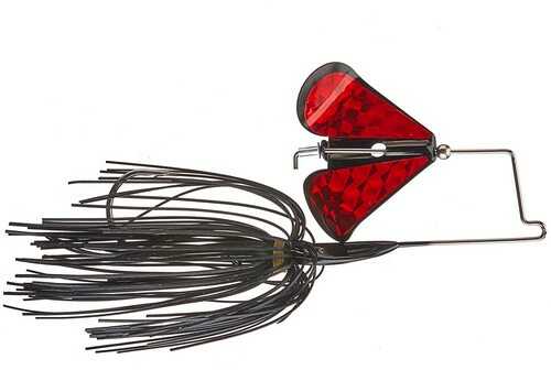 Prototype Lures Guerrilla Buzz 3/8oz Black With Blade Red Prism Tape Model: Gb38-12