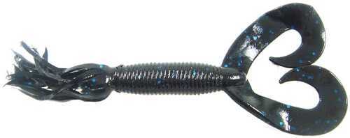 4" DOUBLE TL HULA GRUB BLK/BLU FLK