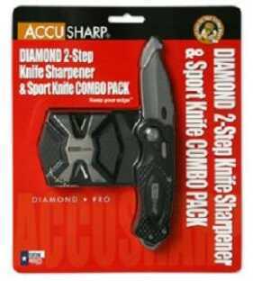 AccuSharp Sport Diamond Folding Knife Black Plain Two Step & Combo Aluminum 046C