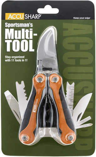 AccuSharp Sportsmans Multi-Tool Orange and Black Handle Includes Pruners Phillips Screwdriver Nail File Large Screwdrive