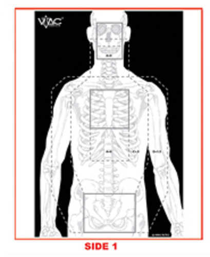 Action Target VTAC-P Viking Tactics Double Sided Advanced Training Marksmanship Has 4 SR-1C Bulls-Eye