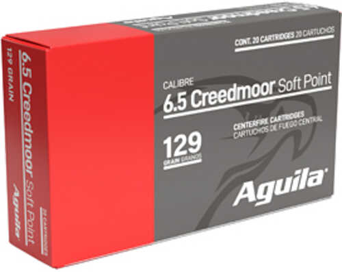 Aguila Ammunition Rifle 6.5 Creedmoor 129 Grain Soft Point 20 Round Box 81489AG
