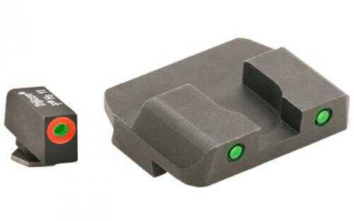 AmeriGlo GL450 Spartan Operator Fits Glock 42/43 Tritium Green w/Orange Outline Front w/Black Rear
