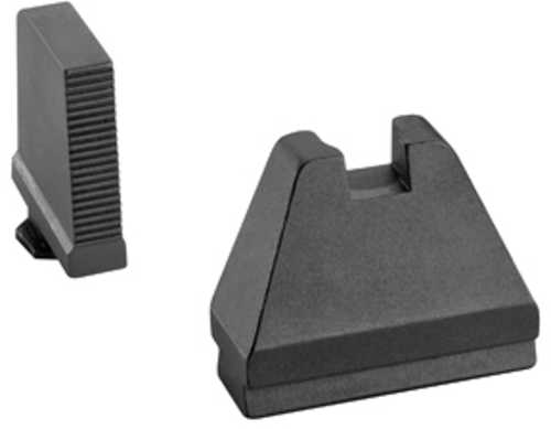 AmeriGlo GL808 Tall Suppressor Height Sight 9Xl Black Serrated Front Flat Rear Frame For Glock Except 42 &