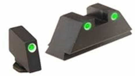 AmeriGlo SW145 Classic 3 Dot Night Sight S&W M&P Shield Tritium Green w/White Outline Front