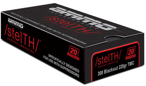 Ammo Inc Subsonic 300 Blackout 220 Grain Total Metal Coating 20 Round Box 300B220TMC-STL-A20