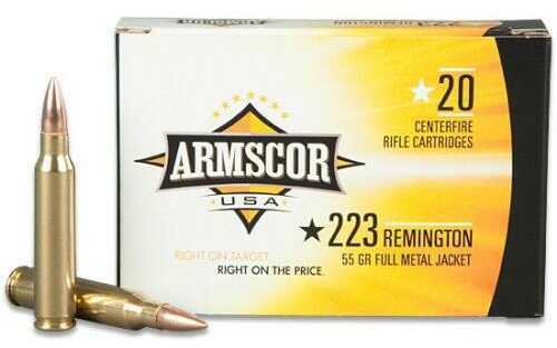 223 Rem 55 Grain Soft Point 20 Rounds Armscor Ammunition 223 Remington