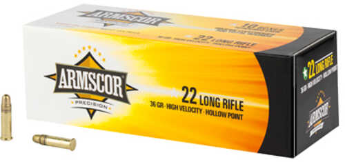 22 Long Rifle 37 Grain Hollow Point 50 Rounds Armscor Ammunition