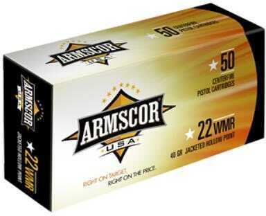 22 Win Mag Rimfire 40 Grain Hollow Point 50 Rounds ARMSCOR Ammunition Winchester Magnum