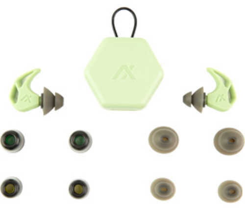 AXIL X20 Earplugs Slate Green Includes (3) Silicon Tips (2) Foam Tips and Pocket Carry Case X20-GREEN