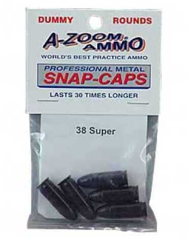 A-Zoom Precision Metal Snap Caps 38 Super, 5 Per Pack For Safety Training, Function Testing Or safely decocking Without