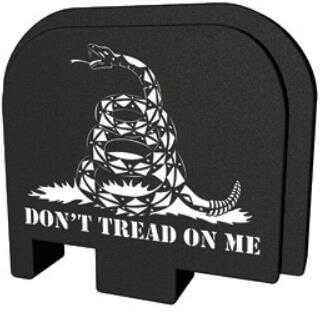 Bastion Slide Back Plate Don't Tread On Me Black and White Fits Glock 43 GL-043-BW-75DTOM