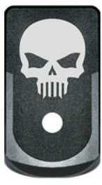 Bastion Magazine Base Plate Skull Black and White Fits Glock 43 GL-043-MAGEXT-BW-BTSKUL