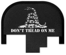 Bastion Slide Back Plate Don't Tread On Me Black and White Fits S&W M&P BASMP-SLD-BW-75DTOM