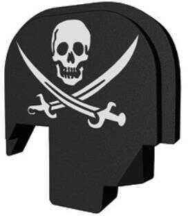 Bastion Slide Back Plate Pirate Sword Black and White Fits S&W M&P Shield 9/40 BASMPS-SLD-BW-PIRATE