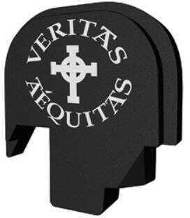 Bastion Slide Back Plate Veritas Aequitas Black and White Fits S&W M&P Shield 9/40 BASMPS-SLD-BW-VRITAS
