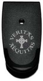 Bastion Magazine Base Plate Veritas Aequitas Black and White Fits M&P Shield 9/40 BASSWSH-S40-BW-VRITAS