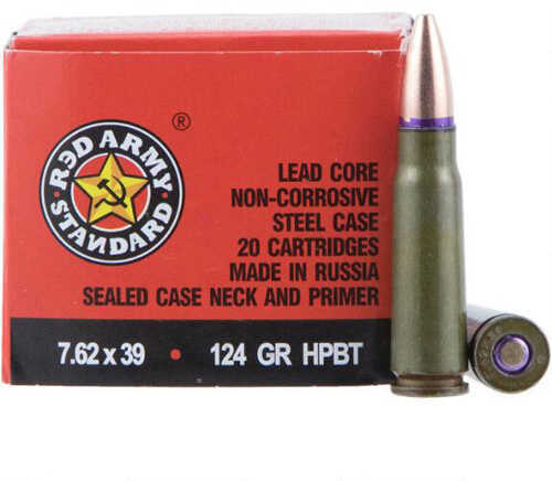 7.62X39mm 124 Grain Boat Tail Hollow Point 20 Rounds Century Arms Ammunition