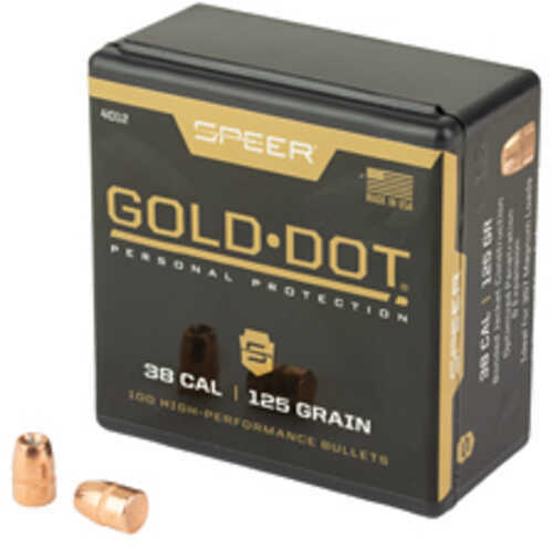 Speer Ammunition Gold Dot .357 Diameter .38 Caliber 125 Grain Hollow Point 100 Count 4012