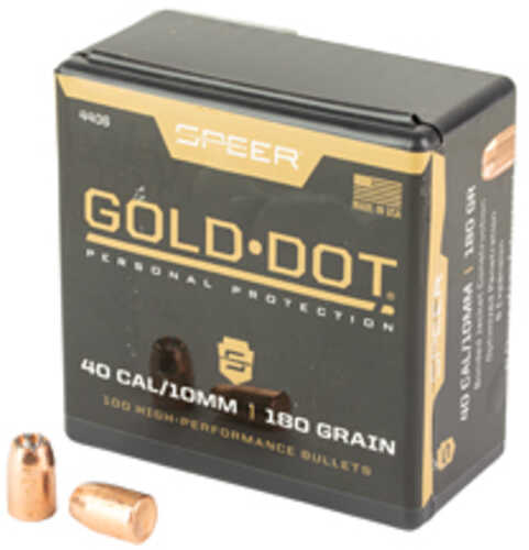 Speer Ammunition Gold Dot .400 Diameter .40 Caliber  180 Grain Hollow Point 100 Count 4406