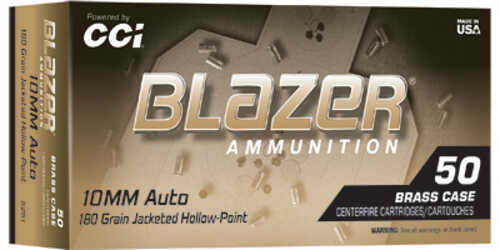 Blazer Ammunition Blazer Brass Hollow Point 10MM 180 Grain Jacketed Hollow Point 50 Round Box 5251