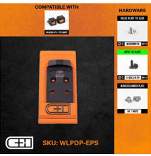 C&H Precision Weapons V4 Optic Mounting Plate Fits Walther PDP 1.0 For Holosun EPS/EPS Carry Anodized Finish Black