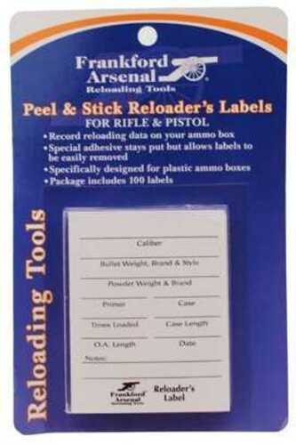 Frankford Arsenal Pistol and Rifle Reloader's Labels 100