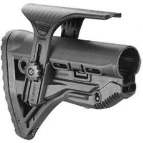 FAB Defense AR-15 Shock Absorbing Buttstock with Cheek Rest Mil-Spec and Commercial Tubes Polymer Black
