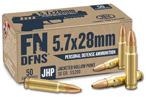 FN America Personal Defense 5.7X28MM 30 Grain Jacketed Hollow Point 50 Round Box 10700030