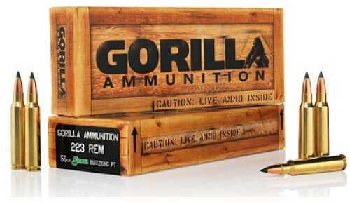 223 Rem 55 Grain Sierra Blitz King 20 Rounds Gorilla Ammunition Remington