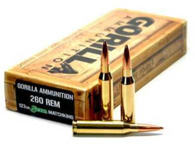 260 Rem 123 Grain Boat Tail Hollow Point 20 Rounds GORILLA Ammunition 260 Remington