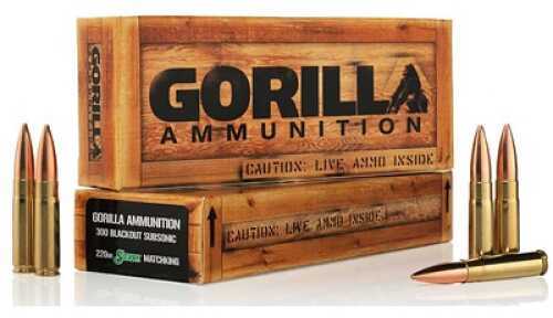 300 AAC Blackout 220 Grain Soft Point 20 Rounds Gorilla Ammunition