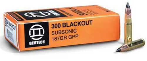 300 AAC Blackout 187 GRAIN Full Metal Jacket 20 Rounds Gemtech Ammunition