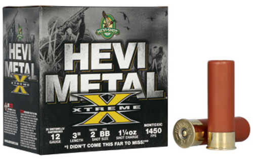 HEVI-Shot Hevi-XXI 12 Gauge 3" Chamber BB and #2 Shot 25 Round Box HS38188