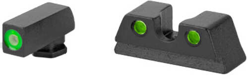 Meprolight USA Hyper-Bright Day/Night Tritium Sights for Glock 42 43 43X Fixed Green Black Frame