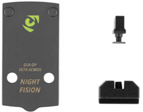 Night Fision Optic Plate + Backup Sight Combo Black Sights Holosun 507K Optic Plate Fits Glock 43X/48 MOS GLK-OPBS-507K-