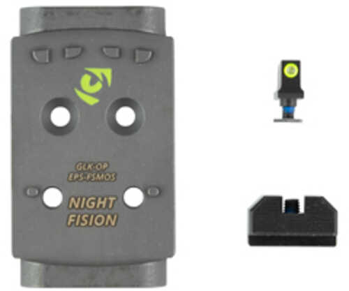 Night Fision Optic Plate + Backup Sight Combo Yellow Front Night Sight with Black Rear Holosun EPS Optic Plate Fits Full