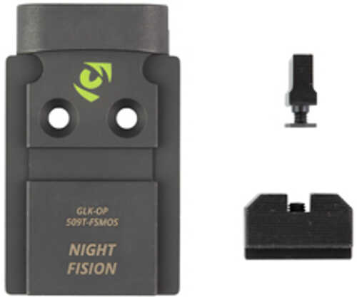 Night Fision Optic Plate + Backup Sight Combo Black Sights Holosun 509T Optic Plate Fits Full Size Glock MOS GLK-OPBS-50