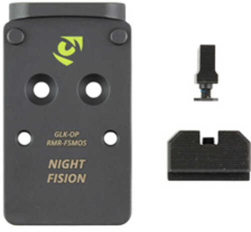 Night Fision Optic Plate + Backup Sight Combo Black Sights RMR/507C Optic Plate Fits Full Size Glock MOS GLK-OPBS-RMR-MO