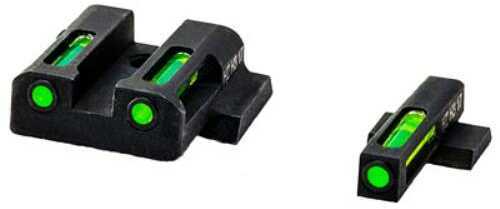 Hiviz HKN321 LiteWave H3 Front And Rear Sight Vp45/P30 Green W/White Outline Black