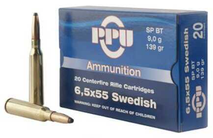 6.5X55mm 139 Grain Jacketed Soft Point 20 Rounds Prvi Partizan Ammunition