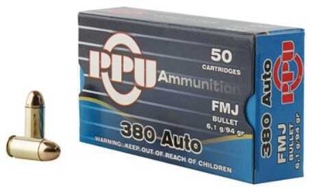 380 ACP 94 Grain Full Metal Jacket 50 Rounds Prvi Partizan Ammunition