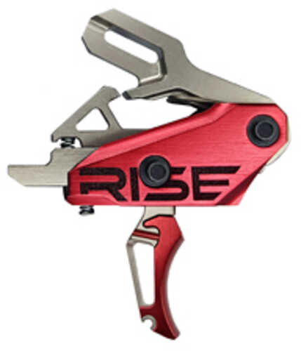 Rise Armament Rev 535 Trigger Fits AR Style Rifles Red and Silver T35-SR