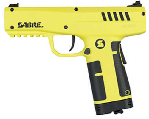 Sabre Compact Pepper Launcher Kit Matte Finish Yellow Includes 7 Impact Projectiles 7 Inert Pracice Projectiles Practice