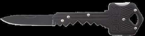 S.O.G SOG-Key-101 Key 1.50" Folding Plain Drop Point Black Hardcased 5Cr13MoV SS Blade/Black Stainless Steel Handle